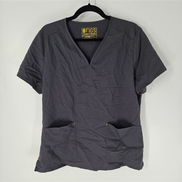 Figs Grey Short Sleeve Straight Leg Scrub Set L - Picture 2 of 15